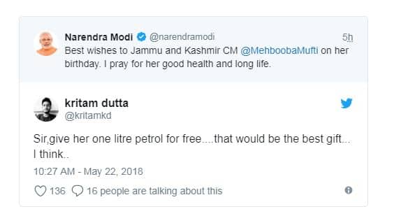 અન્ય યૂઝર્સે લખ્યુ કે, તમે જેહાદી વિચારધારા ધરાવતાં લોકોને અભિનંદન આપો. અમે 2019 માટે નોટાની તૈયારી કરીએ છીએ. 