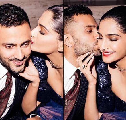 આ પાર્ટીની ઘણી તસવીરો સોનમે પોતાના ઈસ્ટાગ્રામ પર પોસ્ટ કરી હતી. સોનમ કપૂર અને આનંદ આહૂજાને કિસ કરતી એક તસવીર શેર કરી હતી. 