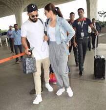 પતિ વિરાટ કોહલી સાથે મુંબઈ એરપોર્ટ પર નજરે પડી અનુષ્કા શર્મા, જુઓ તસવીરો