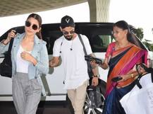 પતિ વિરાટ કોહલી સાથે મુંબઈ એરપોર્ટ પર નજરે પડી અનુષ્કા શર્મા, જુઓ તસવીરો