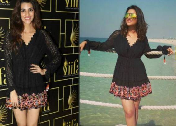  આ પ્રકારનું પહેલી વખત નથી બન્યું કે કોઈ એક્ટ્રેસે પોતાનો ડ્રેસ રીપિટ કર્યો હોય. આ પહેલા પણ ઘણી એક્ટ્રેસ પોતાનો ડ્રેસ રીપિટ કરવાને લઈને ચર્ચામાં રહી ચૂકી છે. પરિણીતિના આ ડ્રેસને બોલીવૂડ એક્ટ્રેસ કૃતિ સેનને પણ કોપી કર્યો હતો. 