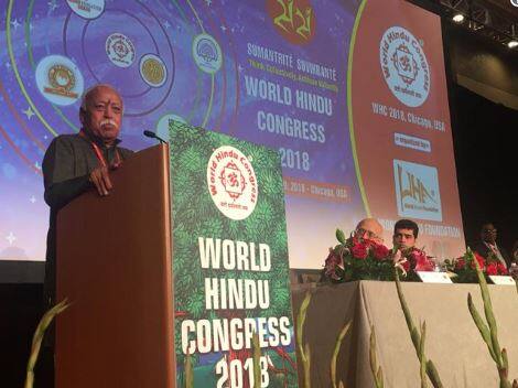 મોહન ભાગવતે કહ્યું હિન્દુઓ હજારો વર્ષોથી દબાતા આવ્યા છે, કારણ કે તે પોતાના મૂળ સિદ્ધાંતોનું પાલન કરવા અને આદ્યાત્મિકતાને ભૂલી ગયા છે. તમામ લોકોને એકસાથે આવવા પર જોર આપીને ભાગવતે કહ્યું કે, આપણે સાથે આવવું પડશે. મોહન ભાગવતે શુક્રવારે કહ્યું કે, હિન્દુઓ કોઈનો વિરોધ કરવા માટે નથી જીવતા, પરંતુ કેટલાક લોકો પણ હોઈ શકે છે જે હિન્દુઓનો વિરોધ કરે છે. સંઘ પ્રમુખે હિન્દુ સમુદાયને એક-જૂટ થઈ માનવ કલ્યાણ માટે કામ કરવાની અપિલ કરી છે.