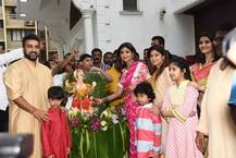 ગણેશ વિસર્જનમાં શિલ્પા શેટ્ટીએ પતિ સાથે કર્યો ડાન્સ, જુઓ Pics