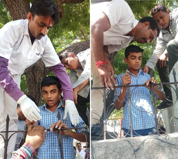 ભાવનગર: બોટાદમાં હચમચાવી નાંખે તેવી ઘટના સામે આવી છે. બોટાદના બરવાળામાં વિદ્યાર્થીનો હાથ સળીયામાં ઘૂસી ગયો હતો. ત્યાર બાદ સળિયો કાપીને તેને હોસ્પિટલ લઇ જવામાં આવ્યો હતો. આ જોઈને સૌ કોઈ ચોંકી ગયા હતાં. 