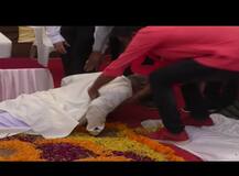 બનાસકાંઠા: ભૂમિપૂજનના કાર્યક્રમમાં અચાનક જ ભાજપના મંત્રી પરબત પટેલ પડી ગયા ને........