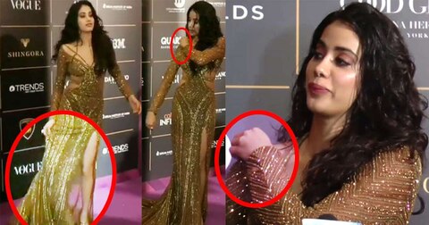 Jhanvi Kapoor Oops Moment Video Vogue Women Of The Year Award Night