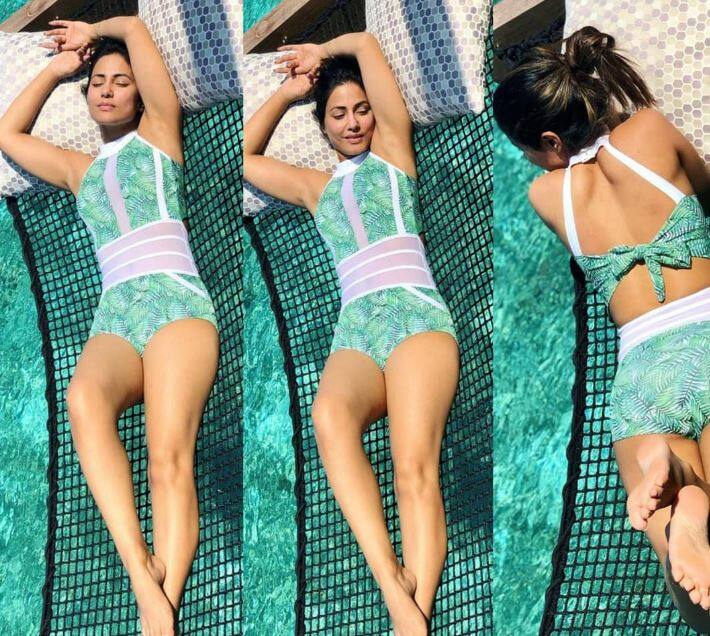 સ્વીમસૂટમાં હીના ખાની તસવીરોને ફેન્સ પણ ખૂબ જ પસંદ કરી રહ્યા છે. એક્ટ્રેસે તસવીર શેર કરતા લખ્યું કે, હું વોટર બેબી છું, કેમ કે પાણીમાં બધી જ તકલીફો વહી જાય છે. 