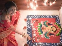 કિંજલ દવેએ ભાઈ આકાશ સાથે ફોડ્યાં ફટાકડા, બનાવી રંગોળી, તસવીરો