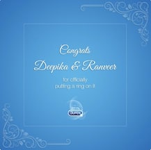 કોન્ડોમ બનાવતી કંપનીએ દીપિકા-રણવીરને આ અંદાજમાં પાઠવી શુભેચ્છા