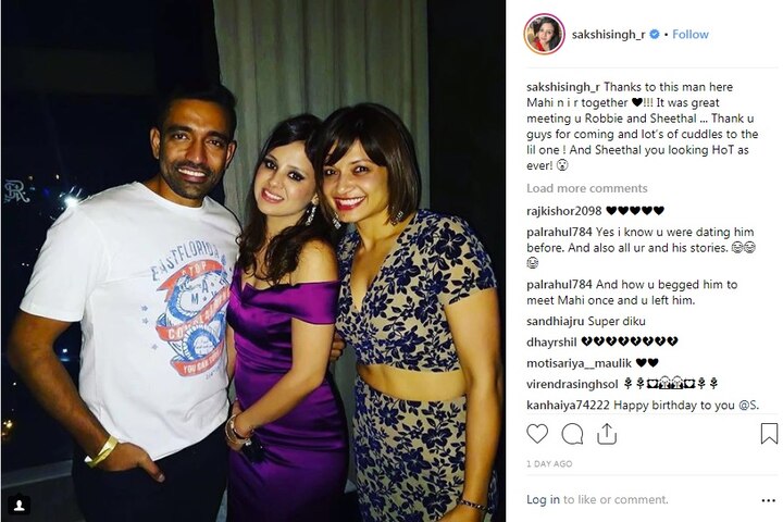 આ વાત ભાગ્યે જ કોઈને ખબર હશે કે ધોની અને સાક્ષીની લવ સ્ટોરીમાં એક ક્રિકેટરની ભૂમિકા પણ રહી છે પરંતુ સાક્ષીએ હવે આ વાતનો ખુલાસો કર્યો છે. આ ખેલાડી બીજું કોઈ નહીં પરંતુ ટીમ ઇન્ડિયાના ખેલાડી રોબિન ઉથપ્પા છે. રોબિન ઉથપ્પાની સાથે તસવીર ક્લિક કરાવતા સાક્ષીએ લખ્યું કે, ‘આ વ્યક્તિનો આભાર, તેા કારણે જ આજે હું અને ધોની સાથે છીએ. રોબિન અને શીતલ તમને મળીને સારું લાગ્યું. પાર્ટીમાં આવવા માટે આભાર.