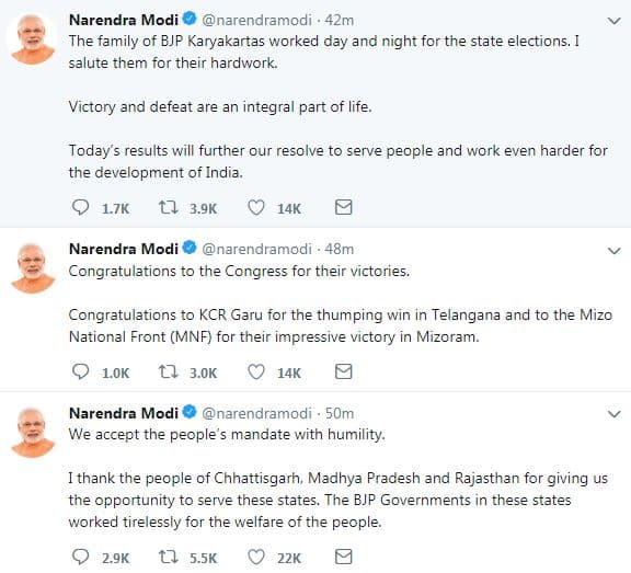 મોદીએ કરેલા ટ્વિટનો સ્ક્રીનશોટ.
