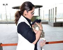 પુત્ર સાથે એરપોર્ટ પર જોવા મળી ટેનિસ સ્ટાર સાનિયા મિર્ઝા, જુઓ તસવીરો