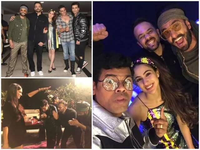 મુંબઇઃ સારા અલી ખાન અને રણવીર સિંહની ફિલ્મ 'સિમ્બા'એ બૉક્સ ઓફિસ પર જબરદસ્ત ધમાલ મચાવી છે, કમાણીના મામલે પણ અવ્વલ રહી છે, 28 ડિસેમ્બરની રિલીઝ બાદ સતત રેકોર્ડ બ્રેક પર્ફોર્મન્સ આપતી ફિલ્મ બનતા મૂવીની સમગ્ર ટીમે એક સક્સેસ પાર્ટીનું આયોજન કર્યુ હતુ, અહીં તેની કેટલીક તસવીરો વાયરલ થઇ છે.