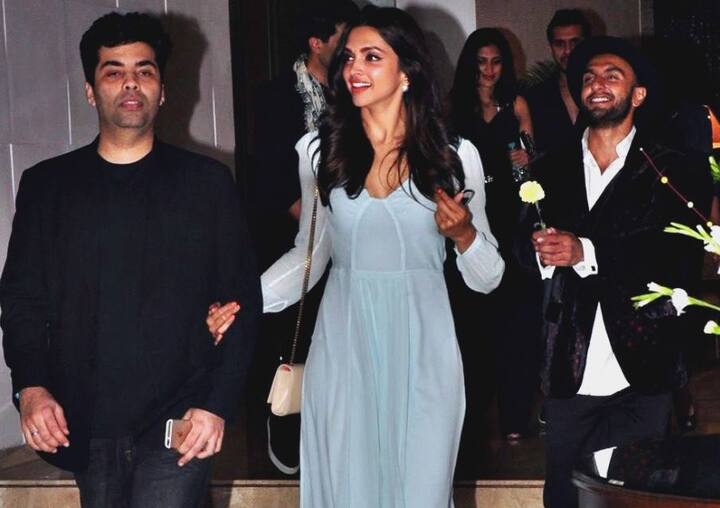 રોહિત શેટ્ટી, કરણ જોહર અને રણવીર સિંહના દીપિકા પાસેથી આમ આર્શીવાદ લેવાની તસવીર સોશિયલ મીડિયા પર વાયરલ થઈ રહી છે. પાર્ટીમાં ચારેય જણાએ ખૂબ મસ્તી કરી હતી. કરણ જોહરની પાર્ટીના અનેક વીડિયો વાયરલ થઈ રહ્યા છે.