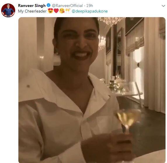 રણવીર સિંહે ટ્વિટર પર શેર કરેલા વીડિયોનો સ્ક્રીનશોટ.