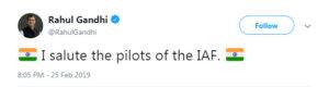 વાયુસેનાની કાર્યવાહીને ભાજપ-કોંગ્રેસના નેતાઓએ બિરદાવી, જાણો કોણે શું કહ્યું?