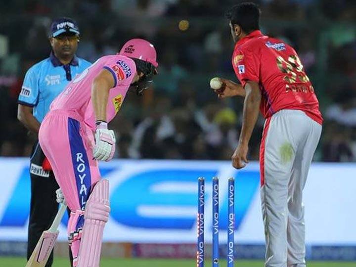 Jos Buttler departs after controversial run out from Ashwin રાજસ્થાન રોયલ્સનો કયો ખેલાડી માંકડ સ્ટાઇલમાં રન આઉટ, જાણો વિગત