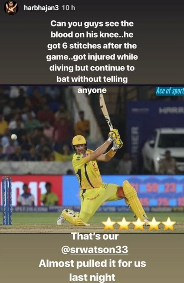 IPL: લોહી લુહાણ હોવા છતાં વોટ્સને ફાઈનલમાં 80 રન ફટકાર્યા, પગમાં છ ટાંકા આવ્યા