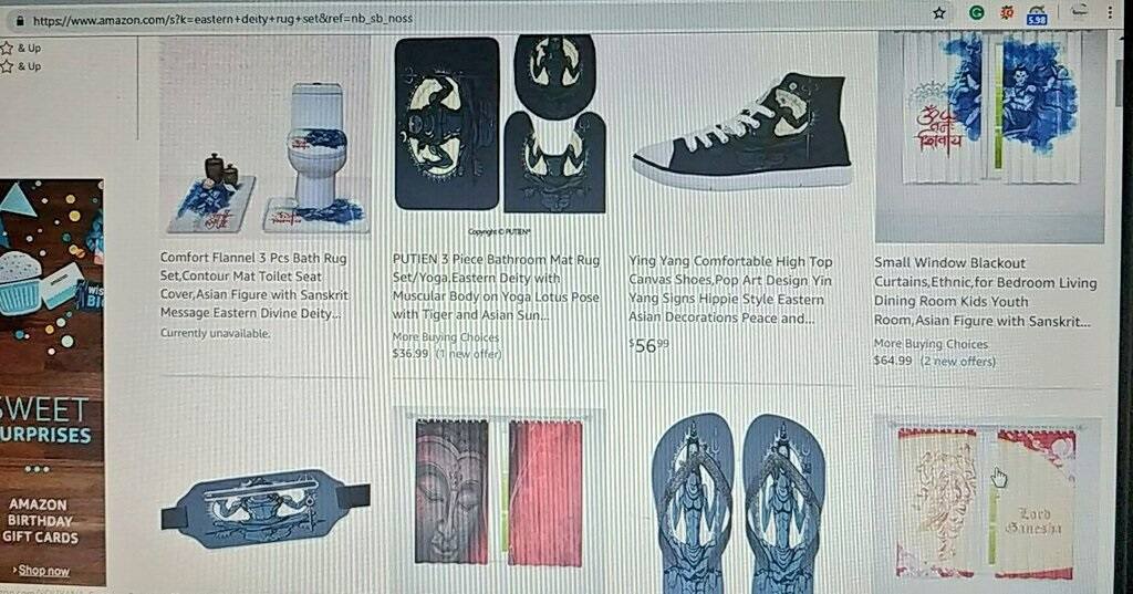 nation anger on amazon as selling hindu gods products Amazon વેચી રહ્યું છે હિન્દૂ દેવી, દેવતાઓની ચિત્રવાળી પ્રોડક્ટ્સ, કંપની વિરૂદ્ધ લોકોમાં ગુસ્સો