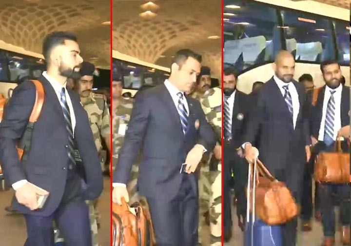 Team India leave for the English shores for ICC World Cup 2019 at Mumbai Airport વર્લ્ડ કપ માટે ટીમ ઈન્ડિયા ઈંગ્લેન્ડ જવા થઈ રવાના, જાણો કેમ બેસી રહેવું પડ્યું એરપોર્ટ