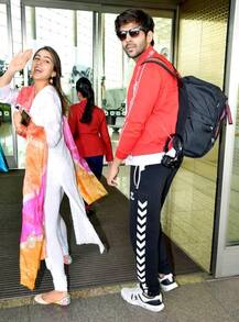 એરપોર્ટ પર સ્પૉટ થયા કાર્તિક અને સારા અલી ખાન, તસવીરોમાં જોવા સ્પેશિયલ બોન્ડિંગ