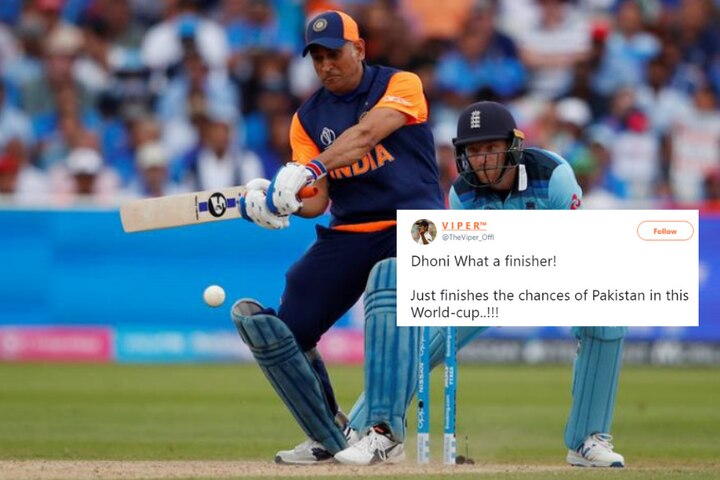 indian fans congratulates dhoni for beating pakistan ભારતની હાર છતાં સોશિયલ મીડિયામાં ફેન્સે ધોનીને ગણાવ્યો બેસ્ટ ફિનિશર, બોલ્યા- એકલા હાથે પાકિસ્તાનનો ખેલ ફિનિશ કરી નાંખ્યો
