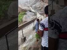 ધોધમાર વરસાદને કારણે પાવાગઢ મંદિરના પગથિયા પરથી વહેતો થયો ધોધ, આવો નજારો પહેલા ક્યારે નહી જોયો હોય