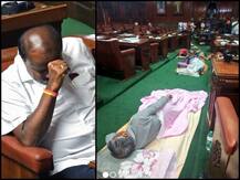 કર્ણાટકમાં નાટક, રાજ્યપાલે બપોરે દોઢ વાગ્યા સુધી ફ્લૉર ટેસ્ટ કરાવવાનું કહ્યું, BJP ધારાસભ્યો વિધાનસભામાં જ ઊંગ્યા