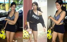 જિમ બહાર ખૂબ જ હોટ અંદાજમાં જોવા મળી જાન્હવી કપૂર, જુઓ તસવીરો