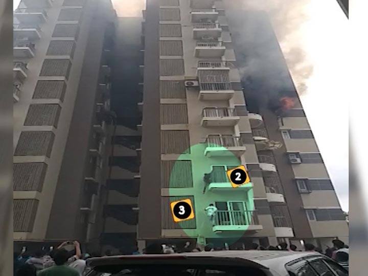 અમદાવાદ: ફ્લેટમાં આગ લાગતાં લોકો 5માં માળેથી બાલ્કનીમાંથી કેવી રીતે નીચે ઉતર્યા? આ દ્રશ્યો જોઈને તમારા પણ ધબકારા વધી જશે