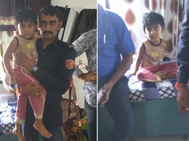Fire brigade worker rescues of child in Surat city સુરત: ફાયર બ્રિગેડના કર્મચારીએ શ્વાસ અદ્ધર થઈ જાય તેવું બાળકનું રેસ્ક્યૂ કર્યું, જુઓ વીડિયો