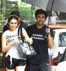 વરસાદમાં ફસાઈ સારા અલી ખાન છત્રી લઈને પહોંચ્યો કાર્તિક આર્યન, જુઓ તસવીરો