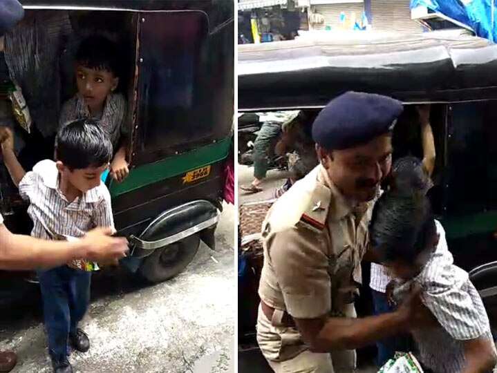 20 school children crammed into one rickshaw at Surat City સુરત: સ્કૂલ રિક્ષામાં ઘેટાં-બકરાંની જેમ કેટલા બાળકો ભર્યાં, પોલીસ બાળકો ગણતાં-ગણતાં થાકી ગઈ? જાણો વિગત