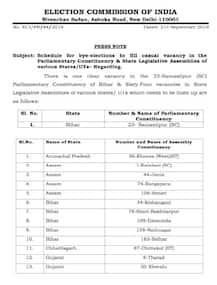 ગુજરાત સહિત 18 રાજ્યોની આ 64 સીટ પર યોજાશે પેટા ચૂંટણી, જુઓ સંપૂર્ણ લિસ્ટ