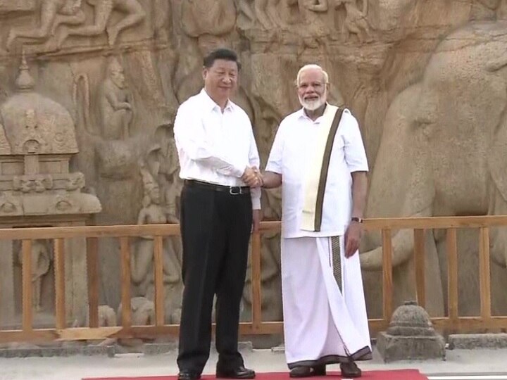 China president xi jinping and Pm modi meet at mahabalipuram Chennai મહાબલીપુરમમાં શી જિનપિંગ અને PM મોદીએ કરી મુલાકાત, ડીનરમાં દક્ષિણ ભારતીય વાનગીઓ પીરસવામાં આવી