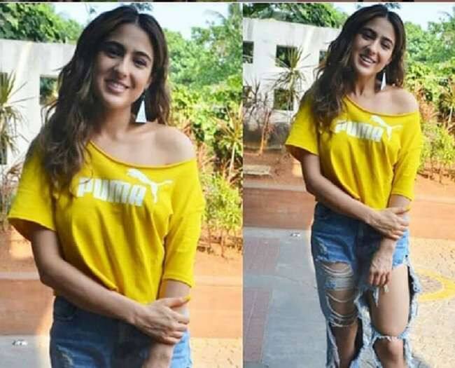 sara ali khan trolled for ripped jeans ફાટેલુ પેન્ટ પહેરવા પર લોકોએ ઉડાવી આ એક્ટ્રેસની મજાક, બોલ્યા- ખિસ્સામાં બૉમ્બ ફૂટ્યો લાગે છે.......