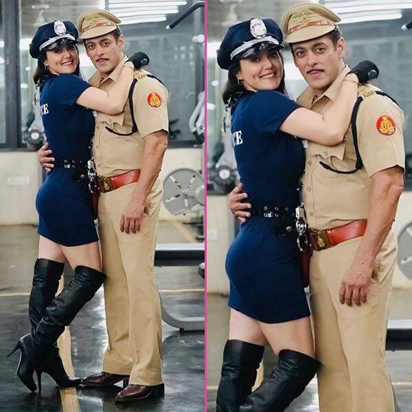 વાયરલ થયેલી તસવીરો સલમાન ખાન ચુલબુલ પાંડેના રૂપમાં દેખાઇ રહ્યો છે, જ્યારે એક્ટ્રેસ દબંગ પોલીસવાળીના રૂપમાં નજરે પડે છે. 