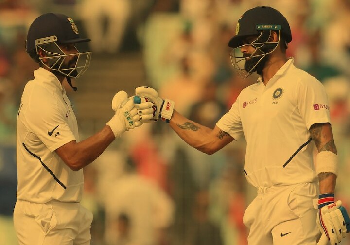 Kolkata India vs Bangladesh Pink Ball Test Day 2 Kohli and Rahane overtake ganguly and Tendulkar  INDvBAN: કોહલી-રહાણેની જોડીએ તોડ્યો ગાંગુલી-તેંડુલકરનો રેકોર્ડ, જાણો વિગત