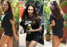 બ્લેક શોર્ટ્સમાં મલાઈકા અરોરાનો જોવા મળ્યો હોટ અંદાજ, જુઓ તસવીરો