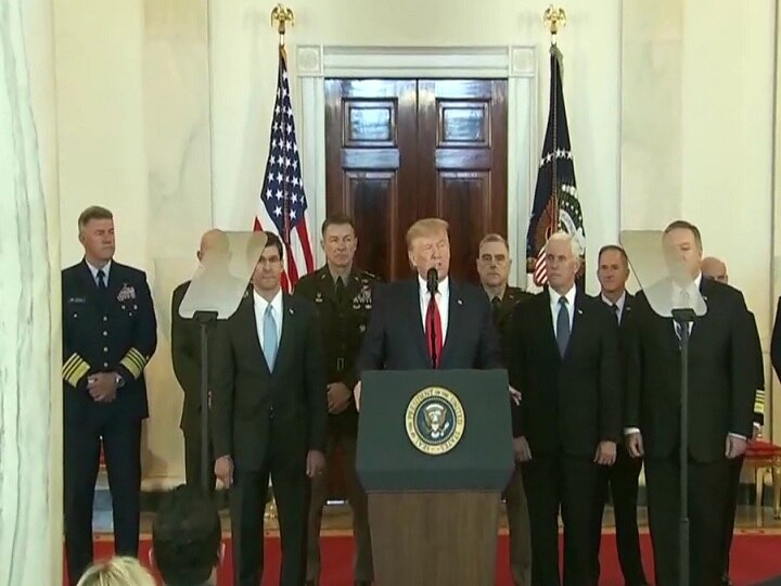 us president Donald Trump press conference on Iran's strike against US military installations in Iraq ટ્રંપનો દાવો- ઈરાનના મિસાઈલ હુમલામાં કોઈ પણ અમેરિકીનું નથી થયું મોત