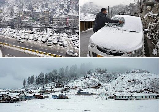 Heavy snowfall in himachal pradesh and uttarakhand હિમાચલ-ઉત્તરાખંડમાં ભારે બરફવર્ષાથી જનજીવન પ્રભાવિત, જુઓ તસવીરો