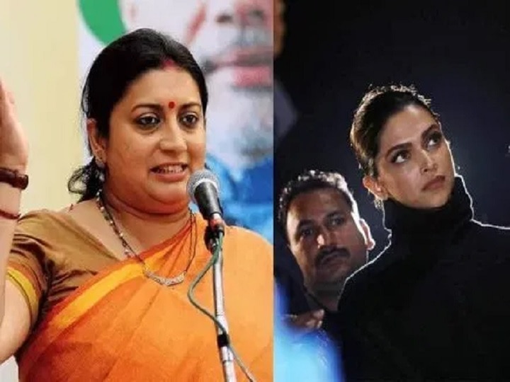 smriti irani attacks on deepika padukone for visit jnu દીપિકા પાદુકોણ પર સ્મૃતિ ઈરાનીનો પ્રહાર, કહ્યું-જે દેશના ટૂકડા ઈચ્છે છે, તેવા લોકો સાથે ગઈ