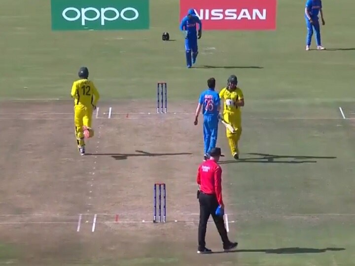 U-19 World Cup Australia s Sam Fanning break the ICC Code of Conduct Akash singh U-19 World Cup:ક્વાર્ટર ફાઈનલમાં ભારતીય બોલરને કોણી મારતા ઓસ્ટ્રેલિયાના બેટ્સમેનને ICCએ ફટકારી સજા