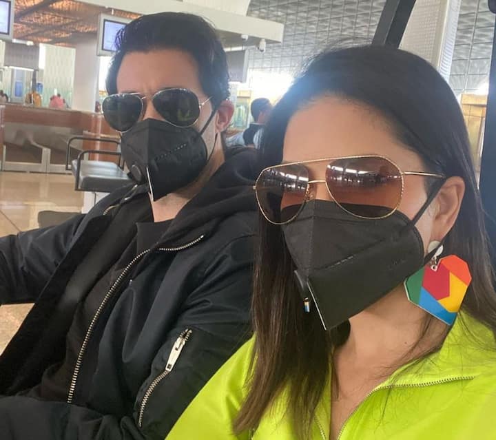 આ પહેલા સની લિયોન પણ પોતાની પતિ સાથે એરપોર્ટ પર ચહેરા પર માસ્ક પહેરીને નજર આવી હતી.