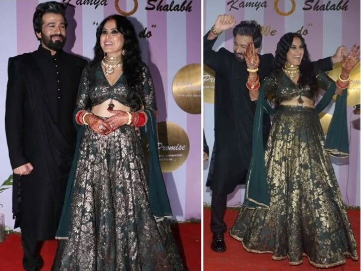 TV Actress Kamya Punjabi Grand Reception in Mumbai કામ્યા પંજાબીએ મુંબઈમાં આપ્યું ગ્રાન્ડ રિસેપ્શન, પતિ અને પુત્ર સાથે લગાવ્યા ઠુમકા