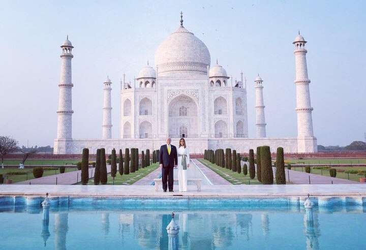 Namaste Trump First US lady shared superb video of Tajmahal after returned India visit મેલાનિયા ટ્રમ્પે અમેરિકા પહોંચીને તાજમહેલનો વીડિયો કર્યો શેર, લખ્યું- 'Breathtaking’