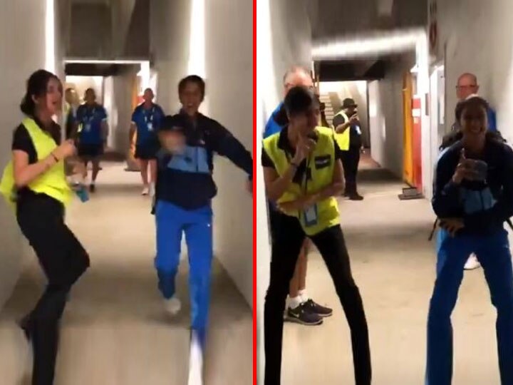 ICC Women T20 World Cup: India women team star dances with off-duty security Gaurd ટીમ ઈન્ડિયાની કઈ મહિલા ખેલાડીએ સિક્યુરિટી ગાર્ડ સાથે જોરદાર ડાન્સ કર્યો? જાણો