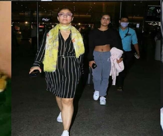 coroanvirus health scare kajol and nysa trolled for not wearing a mask at airport એરપોર્ટ પર માસ્ક પહેર્યા વગર જોવા મળી બોલિવૂડ એક્ટ્રેસ અને તેની દીકરી, થઈ ગઈ ટ્રોલ