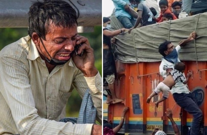 Lockdown After workers picture goes viral congress attacks PM Modi નાના બાળક સાથે ટ્રક પર ચઢી રહેલા મજૂરની દર્દનાક તસવીર વાયરલ, કોંગ્રેસે પીએમ મોદીને પૂછ્યો સવાલ