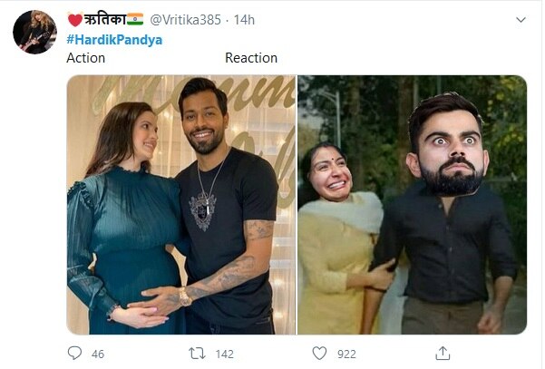 fans troll virat kohli over hardik pandya announces natasa stankovics pregnancy પિતા હાર્દિક પંડ્યા બનશે ને ટ્રોલ થઈ રહ્યો છે વિરાટ કોહલી, જુઓ મીમ્સ